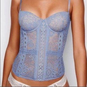 Victoria's Secret Blue Corset Bustier 32 B